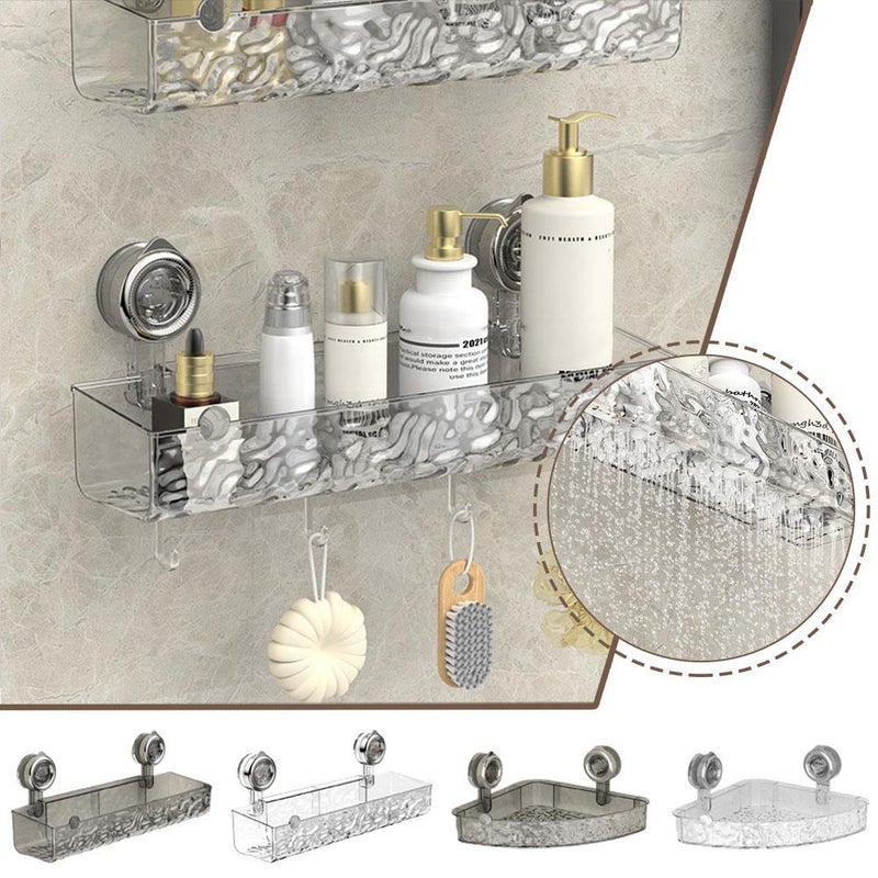 Movable Shower Shelf Suction Cup, Bathroom Suction Cup Storage Rack Without Punching Wall-mounted Shelf, No-Drill Storage Holder for Bathroom Storage - Image 4